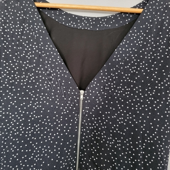 Madewell Black White Polka Dot Shift Dress Viscose Zip Back Size 4 D84 - Picture 8 of 10